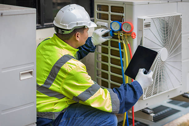 Professional Hvac technician working in Hebron, OH